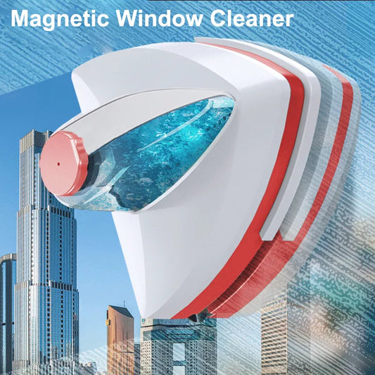 Dual-Sided Magnetic Window Cleaner with Automatic Water Discharge