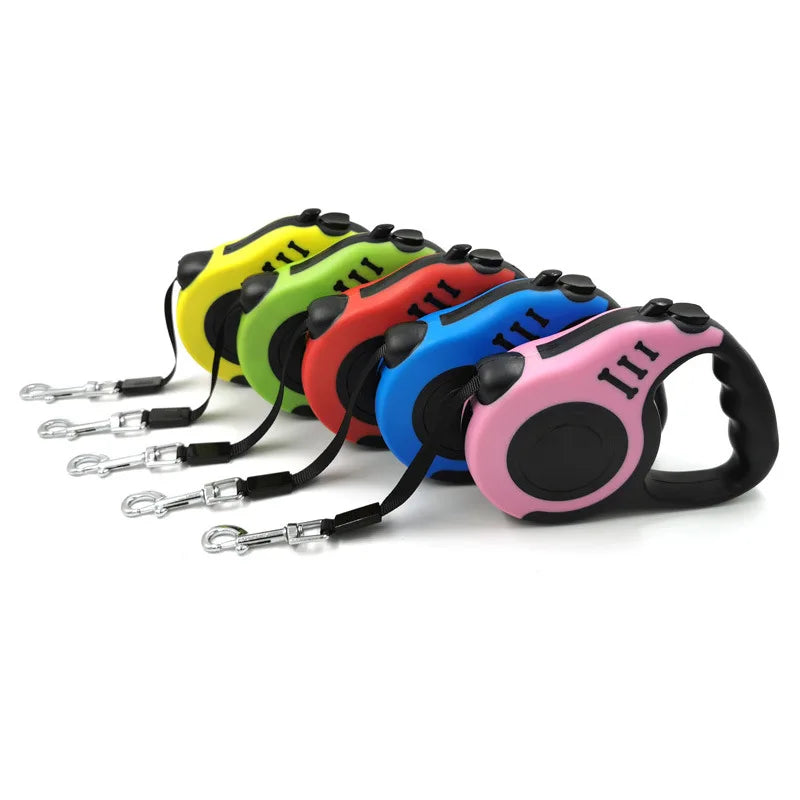 Automatic FlexiLeash: 3m/5m Retractable Dog Leash for All Sized Pups