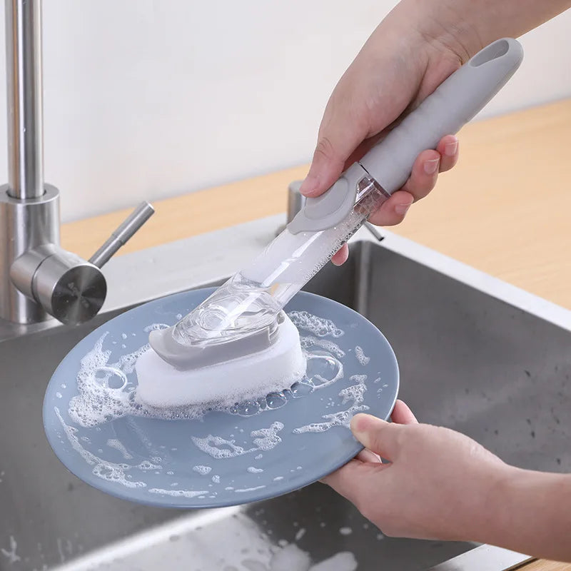 Eco-Friendly 2-in-1 Kitchen Cleaning Brush with Soap Dispenser