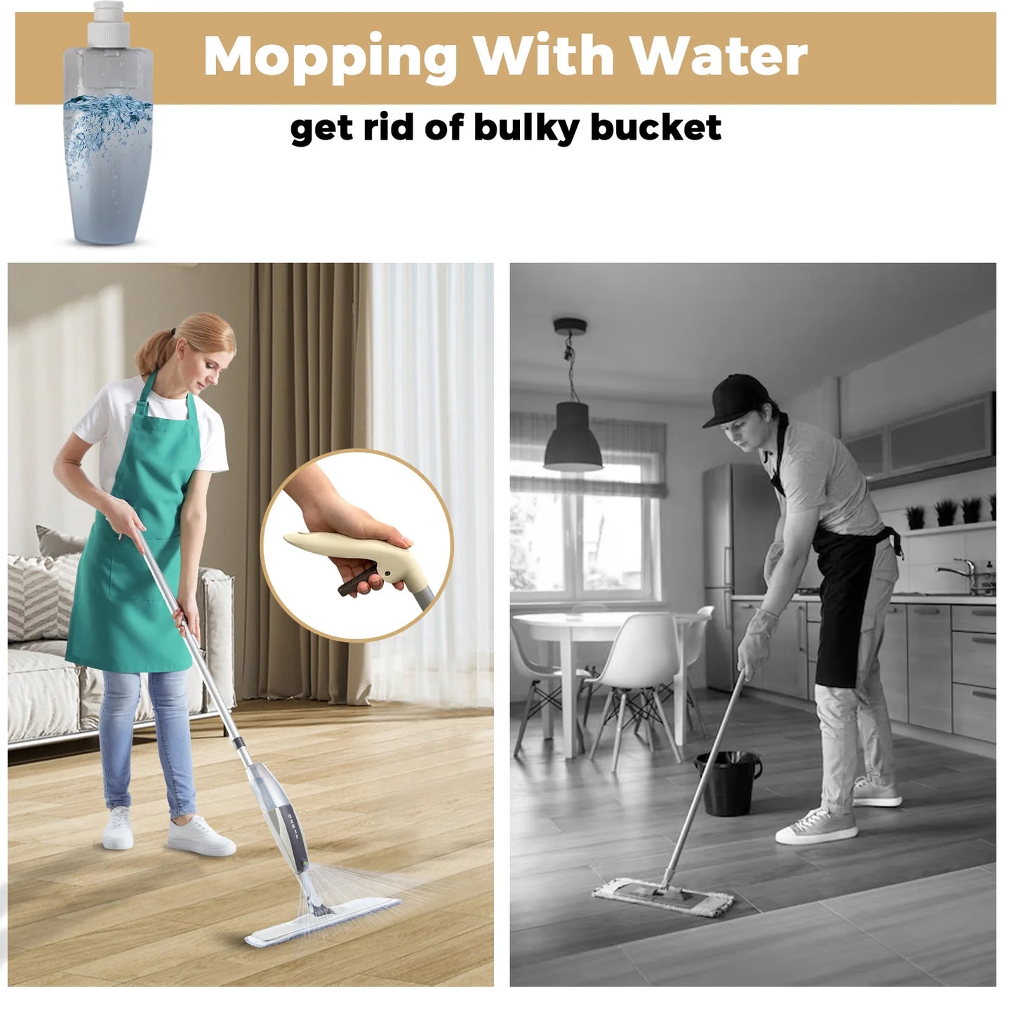 Spray Mop with Reusable Microfiber Pads - Effortless Cleaning Solution