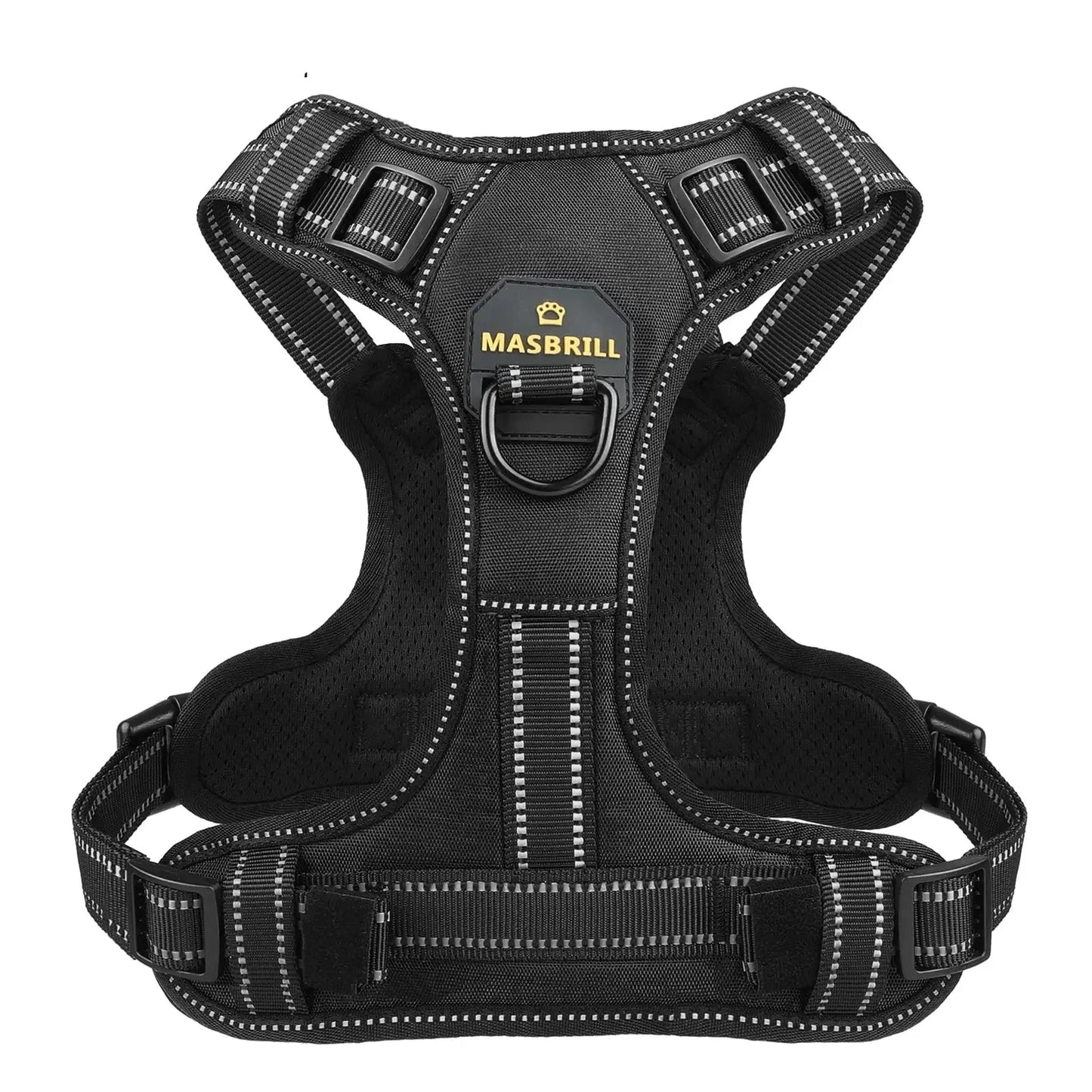 MASBRILL Reflective Nylon No-Pull Dog Harness | Adjustable &amp; Safe Vest